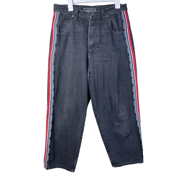 Hugo Boss Other - VTG HUGO BOSS by IG Design 90s Baggy Hip Hop Skater Denim Jeans Mens 33x28 Black